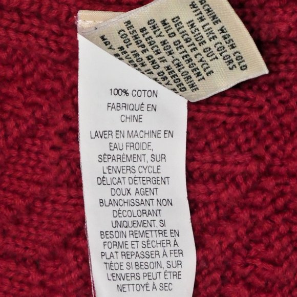 L.L. Bean 100% Cotton  Chunky Knit  Cardigan  Sweater Size S - Picture 8 of 9